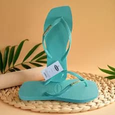 chinelo feminino bico quadrado material premium