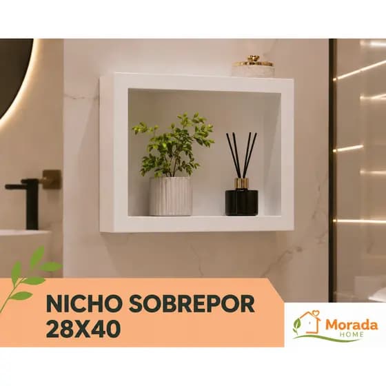 Nicho Decorativo de Sobrepor 28x40 cm para Banheiro, Cozinha, Sala e Quarto
