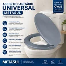 Assento Sanitário Universal Oval com Tampa Compatível Deca, Incepa, Icasa e Lorenzetti