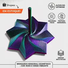 Estrela Sensorial Fidget Antiestresse Toy 3D Ansiedade Foco TDAH Autismo