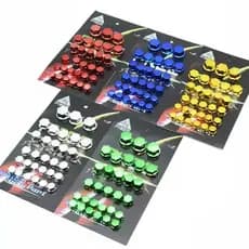 Kit 30 Peças Capa Parafusos/Porcas Decorativo P/Moto Tamanhos Variados Cores Metálicas