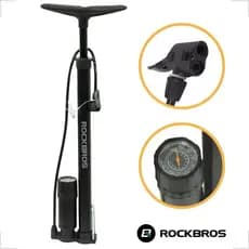 Bomba Ar Rockbros 160 PSI Manômetro Reservatório Bike Moto Carro Presta Schrader Aço Mangueira 63cm