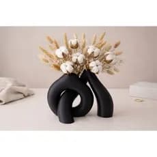 Vaso Decorativo Moderno Preto | Cachepot Minimalista para Flores Secas | Presente decorativo