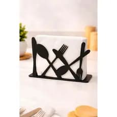 Porta Guardanapo Decorativo em Formato de Talheres – Suporte Moderno para Mesa e Cozinha