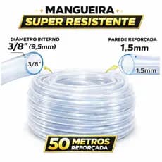 Mangueira Cristal Transparente Pvc Resistente 3/8 X1,5mm 50 metros Mangueira de Nivel Para Obra