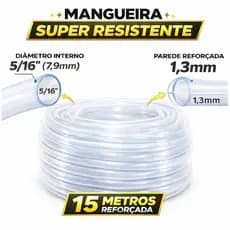 Mangueira De Nível Cristal Reforçada 5/16 x 1,3mm - 15 Metros Cristal Mangueira de Nivel Para Obra