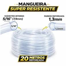 Mangueira De Nível Siliconada 5/16 X 1,3mm 20m Reforçada Transparente