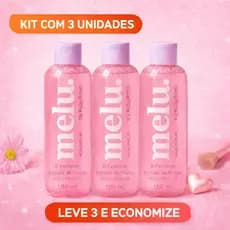 Kit c/ 3 Água Micelar Melu By Ruby Rose Oficial SkinCare100ml  Maquiagem Melu transparente