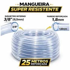 Mangueira Cristal Ags 3/8  X 1,8mm Rolo 25 Metros Flexivel Transparente Mangueira Nível para Obra