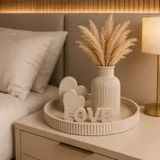 Kit Decorativo Love com Bandeja Vaso e Coração Decoração de Sala e quarto