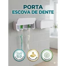 Porta Escova de Dente com Tampa Higiênico Organizador Para até 4 Escovas