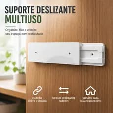 Suporte Adesivo Multiuso p/ Filtro de Linha Objetos Fixador  Parede Resistente p/ Roteador, Extensão e Itens Domésticos