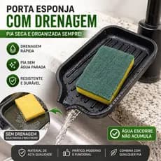 Porta Suporte Esponja de Pia com Drenagem Suporte Organizador Cozinha Secagem Rápida Evita Mau Cheiro Mantém Seco