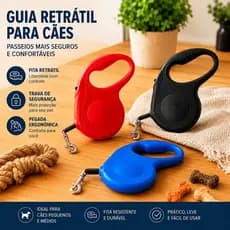 Guia Retrátil Para Cachorro 3m Com Trava De Segurança Cabo Ergonômico Passeio Pet Cães Pequenos