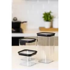Conjunto 3 Potes Herméticos Plástico Vedação Mantimentos Alimentos Cozinha