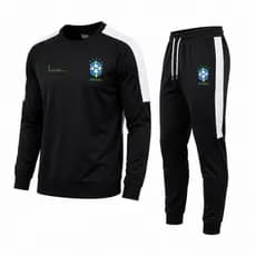 Conjunto de Frio Brasil Masculino Dry Fit Esportivo Casaco e Calça Jogger Kit Inverno Seleçao