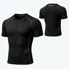 Camiseta de Compressão Bleiz Masculina Blusa Lisa na frente Rash Guard Academia Treino Corrida