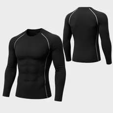 Camisa Manga Longa de Compressão LISA Comprida Masculina Blusa Esportiva Térmica para Frio UV