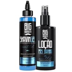 Kit Loção Pós Barba + Shaving Gel Menthol Big Barber 300ml