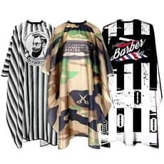 Kit 3 Capa de Corte em Nylon com Fecho Ajustável em Ganchos – Barbeiro e Cabeleireiro