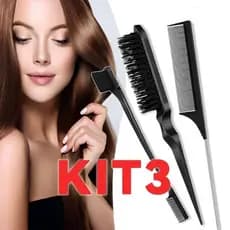 Kit 3 Pentes para Finalização de Penteados Baby Hair