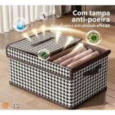 Caixas Organizadoras Dobrável com Tampa Transparente – Multiuso Oxford Reforçado Resistente E Ecológico