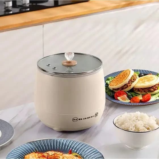 Mini panela de Arroz elétrica 1,8l - 110V/220V/Panela De Arroz Sopas Caldos Antiaderente 110v/220V NAO É CERAMICA