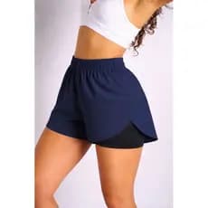 short duplo feminino , tecido elastano ideal para corrida academia e pratica de exercício físico , 2 em 1