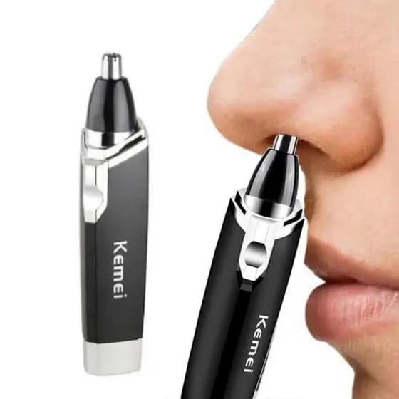 Aparador de Pelos Nasal e Auricular KEMEI | Compacto e Fácil de Transportar
