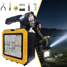 Kit Emergência Completo Top Venda | Lanterna Solar À Prova D’água + Caixa de Ferramentas Resistente