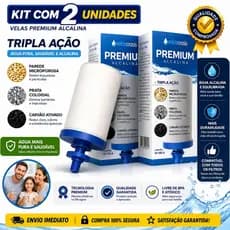 Kit 2 Velas Para Filtro de Barro Tripla Ação Premium Alcalina Compatível com Todos os Filtros