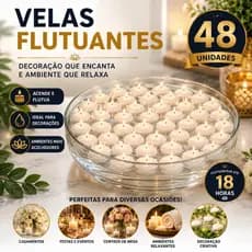 48 Velas Flutuantes Premium Decoração Elegante para Casamento, Aniversário e Eventos Especiais