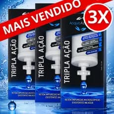 03 Velas Filtro de Barro Tripla Ação Alcalina Carvão Ativado - ENVIO IMEDIADO