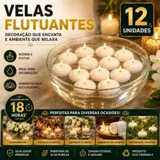 12 Velas Flutuantes Premium Decoração Elegante para Casamento, Aniversário e Eventos Especiais
