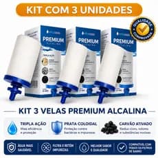 Kit 3 Velas Para Filtro de Barro Tripla Ação Premium Alcalina Universal - ENVIO IMEDIATO