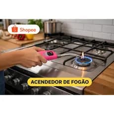 Acendedor Portátil Recarregável Controle Ajustável Isqueiro a Gás Cozinha Churrasqueira Fogão Camping trava de segurança