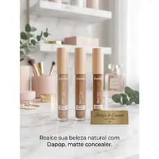 Corretivo Líquido dapop Matte 5ml – Vitamina E & Chá Verde - Cor 07-08-09