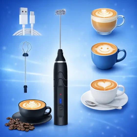 Batedor Misturador Mixer Elétrico para Bebidas Leite Café Clara de Ovo 2 em 1