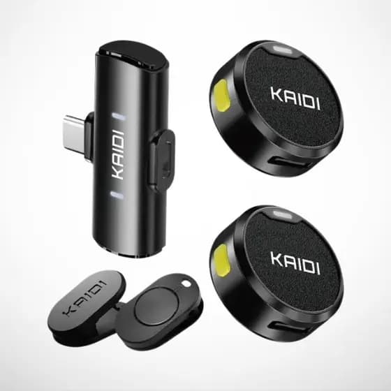 Microfone de Lapela Sem Fio Kaidi KMF4-C / KMF4-A TIPO C