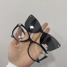 Armação De Óculos Clipon 2 EM 1 Gatinho Feminino/ lent0e escuro 3D Polarizado/ COM ESTOJO É FLANELA 993A