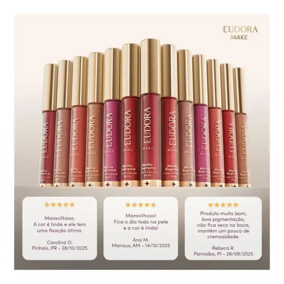 Batom Líquido Matte Supreme Eudora