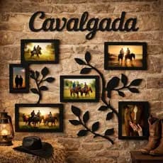 Lindo Mural Quadro de fotos  Cavalo Sertanejo Decoração Rustico Sala Quarto