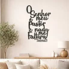 Quadro Decorativo Salmo 23 Senhor é Meu Pastor 20x30cm MDF Decoração Cristã Sala