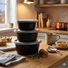 Kit 3 Bacias Plásticos Tampa Veda Facil Cores Cozinha Duravel