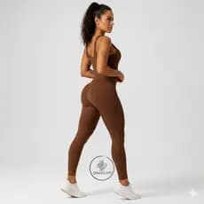 Macacão Longo Feminino Fitness Canelado Premium Academia Com Bojo Zero Transparencia