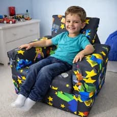 Sofá Infantil Tema Games para Menino e Menina Assento Confortável Macio e Divertido para Crianças