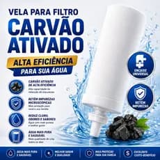 Vela Para Filtro Carvão Ativado Universal Refil Purificador De Água Retém Impurezas