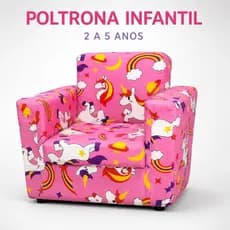 Poltrona Infantil Menino Menina Sofazinho Decorativo Quarto Criança 2 a 5 Anos Confortável