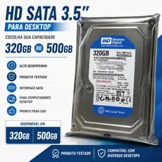 HD SATA 3.5 Para Computador Desktop 500GB NOVO