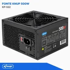 Fonte ATX 500W Knup KP-522 Bivolt 110V/220V Para PC Com Cabo